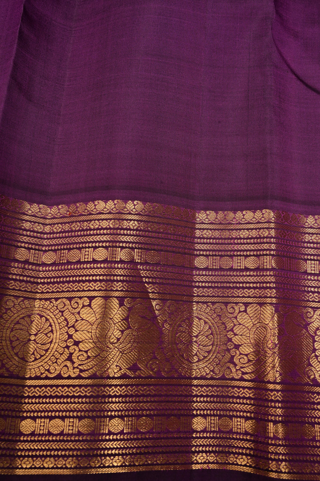 Purple Zari Checks on Gadwal Silk Saree with Zari Border | SILK MARK CERTIFIED | SHOBITAM