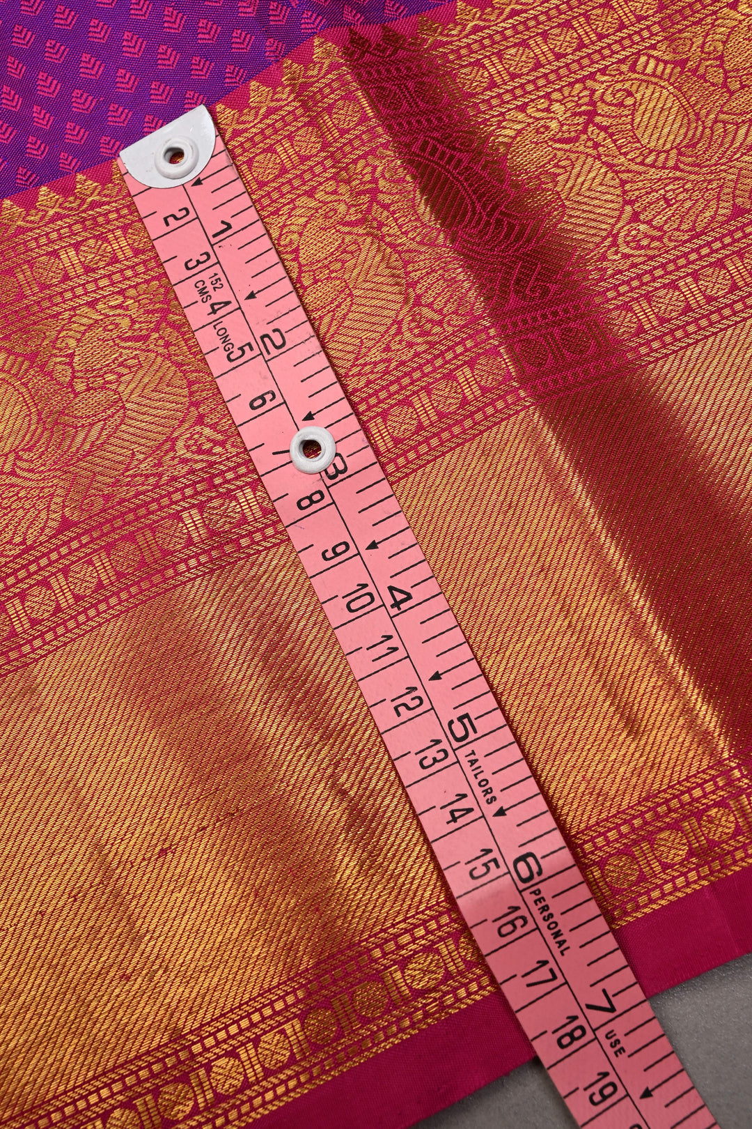 Purple Dual tone Self Brocade on Kanjivaram Pure Silk Saree with Zari Buttas and Zari Border | SILK MARK CERTIFIED | SHOBITAM