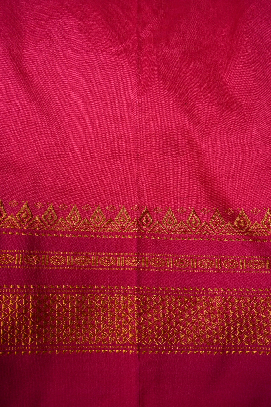 Pink and White Checks On Mercerized Cotton Bagalkote Saree with Zari Border | SHOBITAM
