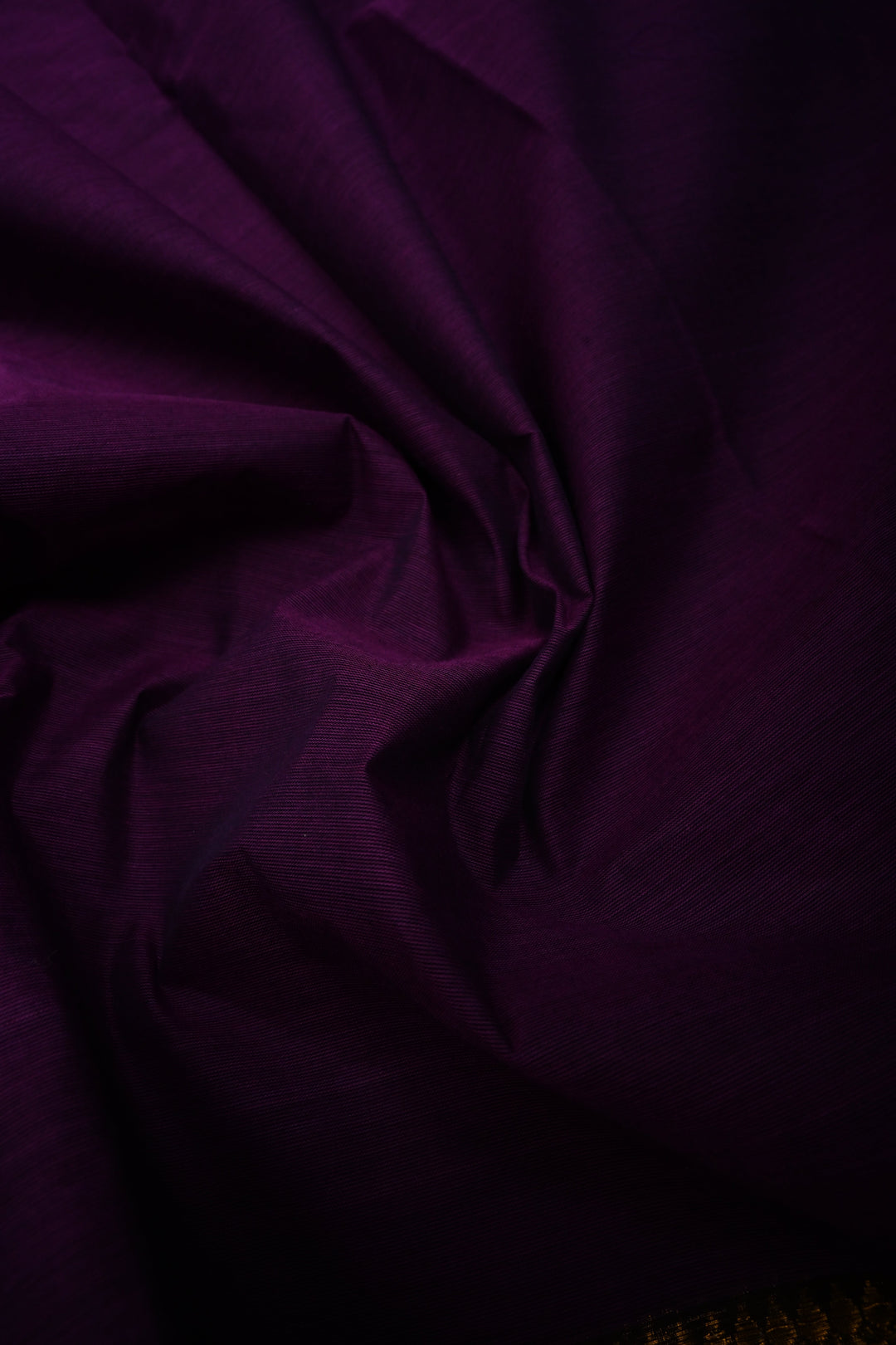 Royal Purple Kanchi Cotton Saree with Contrast Zari Borders | SHOBITAM