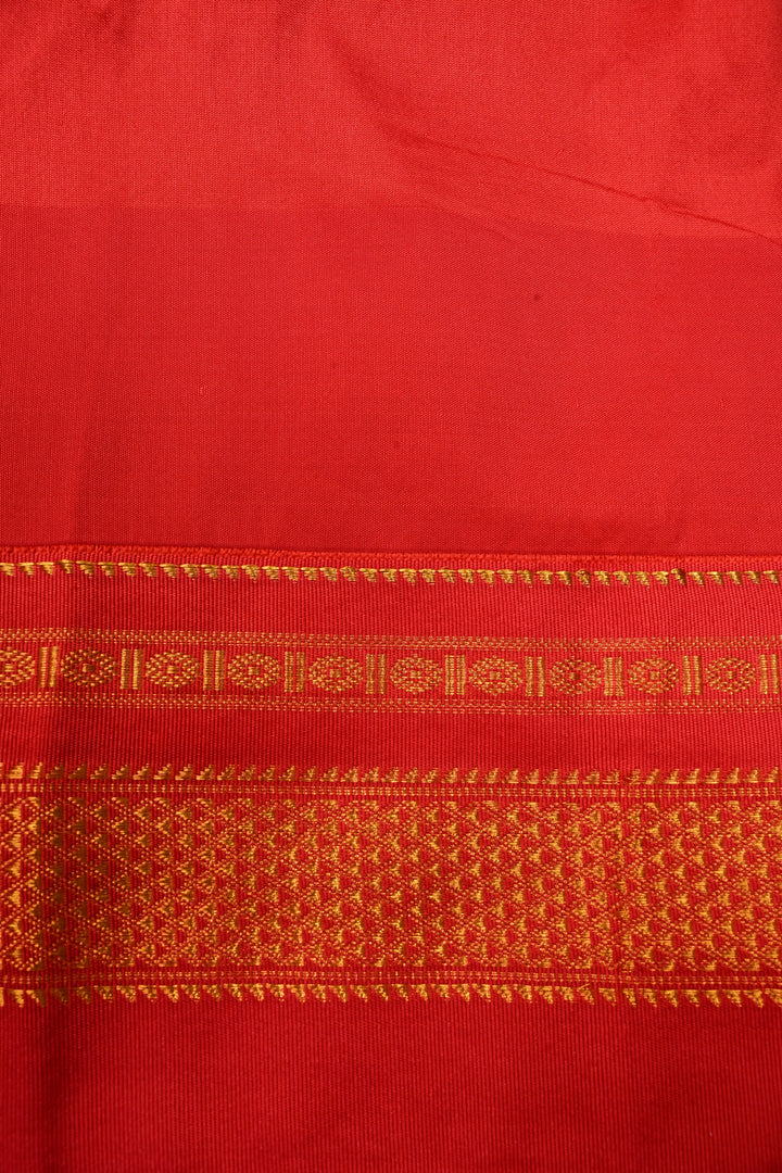 Ink Purple Ilkal Weave Mercerized Bagalkote Cotton Saree with Temple Panel on Contrast Zari Border | SHOBITAM