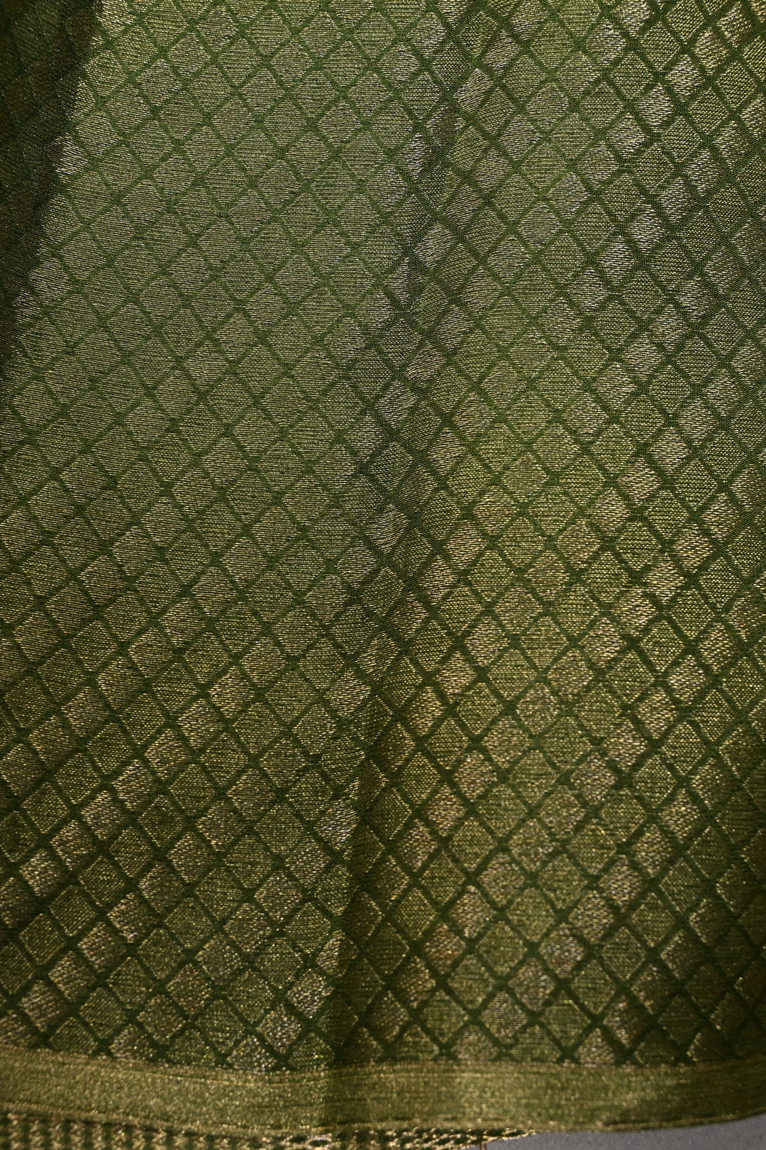 Mehendi Green Mysore Silk Saree with Floral Zari Brocade and Zari Border | SILK MARK CERTIFIED | SHOBITAM