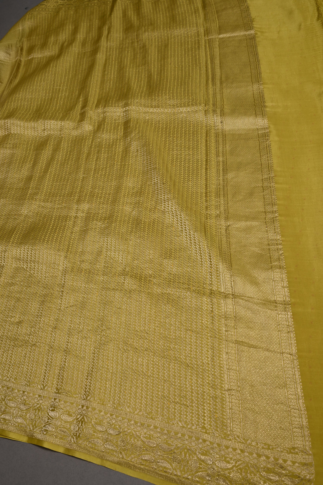 Tealish Sky Blue Mysore Silk Saree with Meenakari Persian Brocade Jaal and Contrast Zari Border | SILK MARK CERTIFIED | SHOBITAM