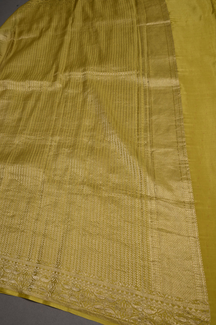Tealish Sky Blue Mysore Silk Saree with Meenakari Persian Brocade Jaal and Contrast Zari Border | SILK MARK CERTIFIED | SHOBITAM