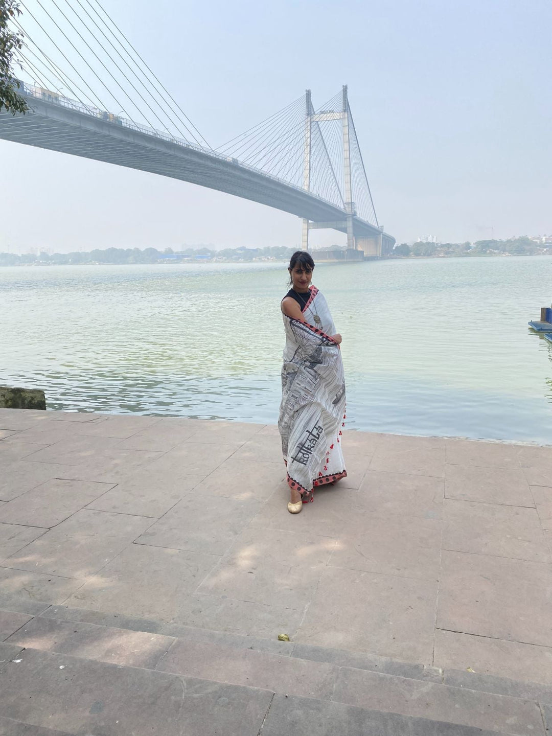 My City, My Saree - KOLKATA :Designer Hand Painted Cotton Saree | SHOBITAM