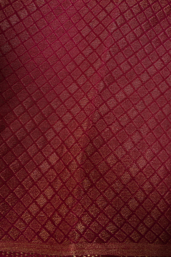 Rani Pink Mysore Silk Saree with Floral Zari Brocade and Zari Border | SILK MARK CERTIFIED | SHOBITAM