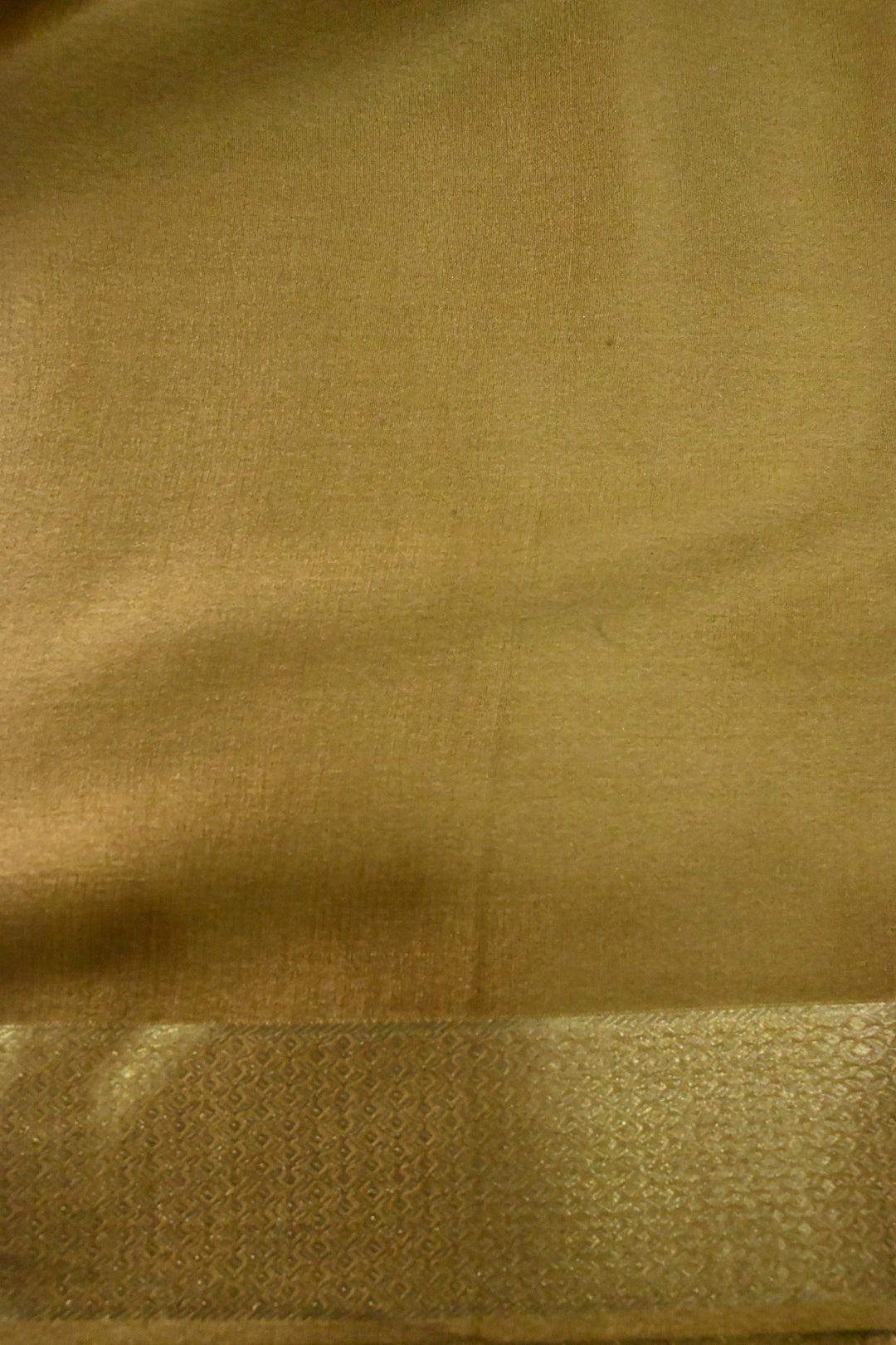 Camel Brown Mysore Silk Saree with Brocade-Zari Buttas Grid Design and Minimal Zari Border | SILK MARK CERTIFIED | SHOBITAM