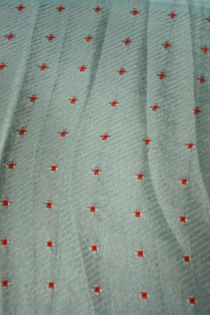 Peach Mysore Silk Saree with Meenakari Persian Brocade Jaal and Contrast Zari Border | SILK MARK CERTIFIED | SHOBITAM