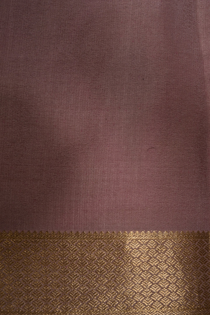 Stylish Brush Dye-Crinkles Zari Deco Scallop Design on Shades of Pink Mysore Silk Saree with   | SILK MARK CERTIFIED | SHOBITAM