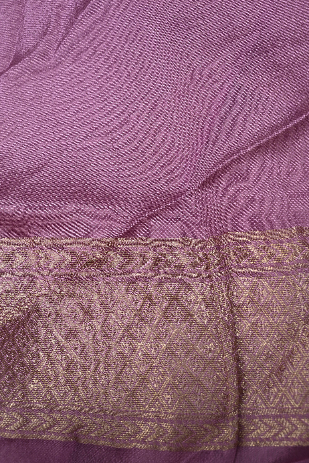 Lilac Mysore Silk Saree with Zari Brocade and Zari Border | SILK MARK CERTIFIED | SHOBITAM