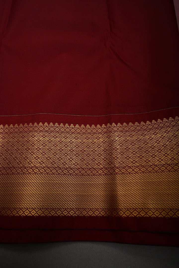 Rosy Pink Kanjivaram Soft Semi Silk Saree with Floral Jaal and Bride's Palanquin Procession Border | SHOBITAM