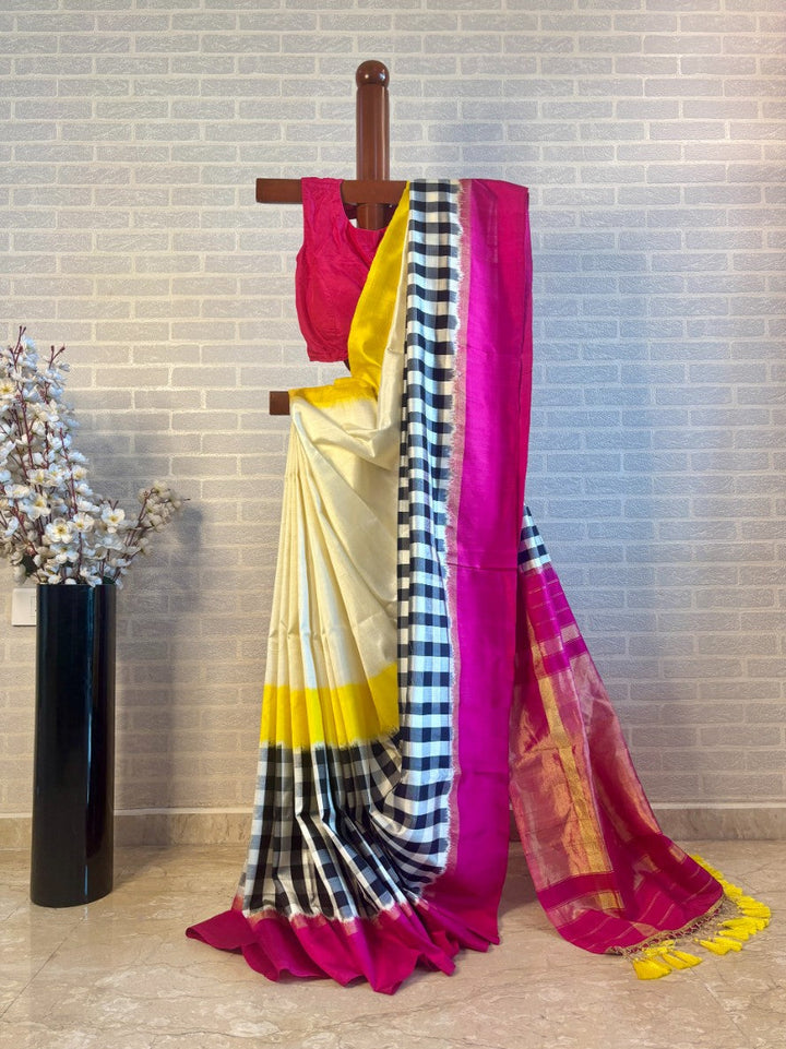 Checkmate - Handmade Silk Saree | SILK MARK CERTIFIED | SHOBITAM
