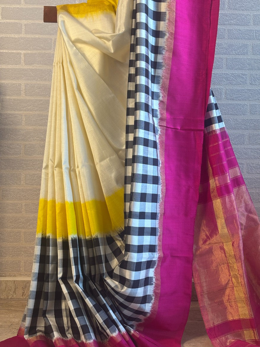 Checkmate - Handmade Silk Saree | SILK MARK CERTIFIED | SHOBITAM
