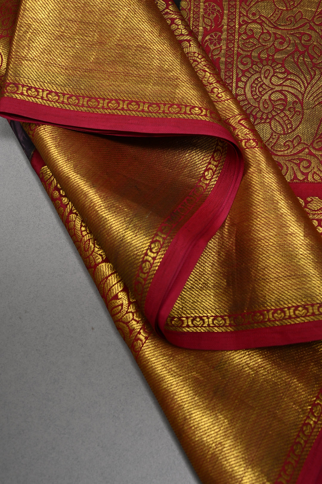 Floral and Peacock Theme : Black Authentic Pen Kalamkari Handpainted on Pure Kanjivaram Silk Saree with Contrast Zari Border | SILK MARK CERTIFIED | SHOBITAM