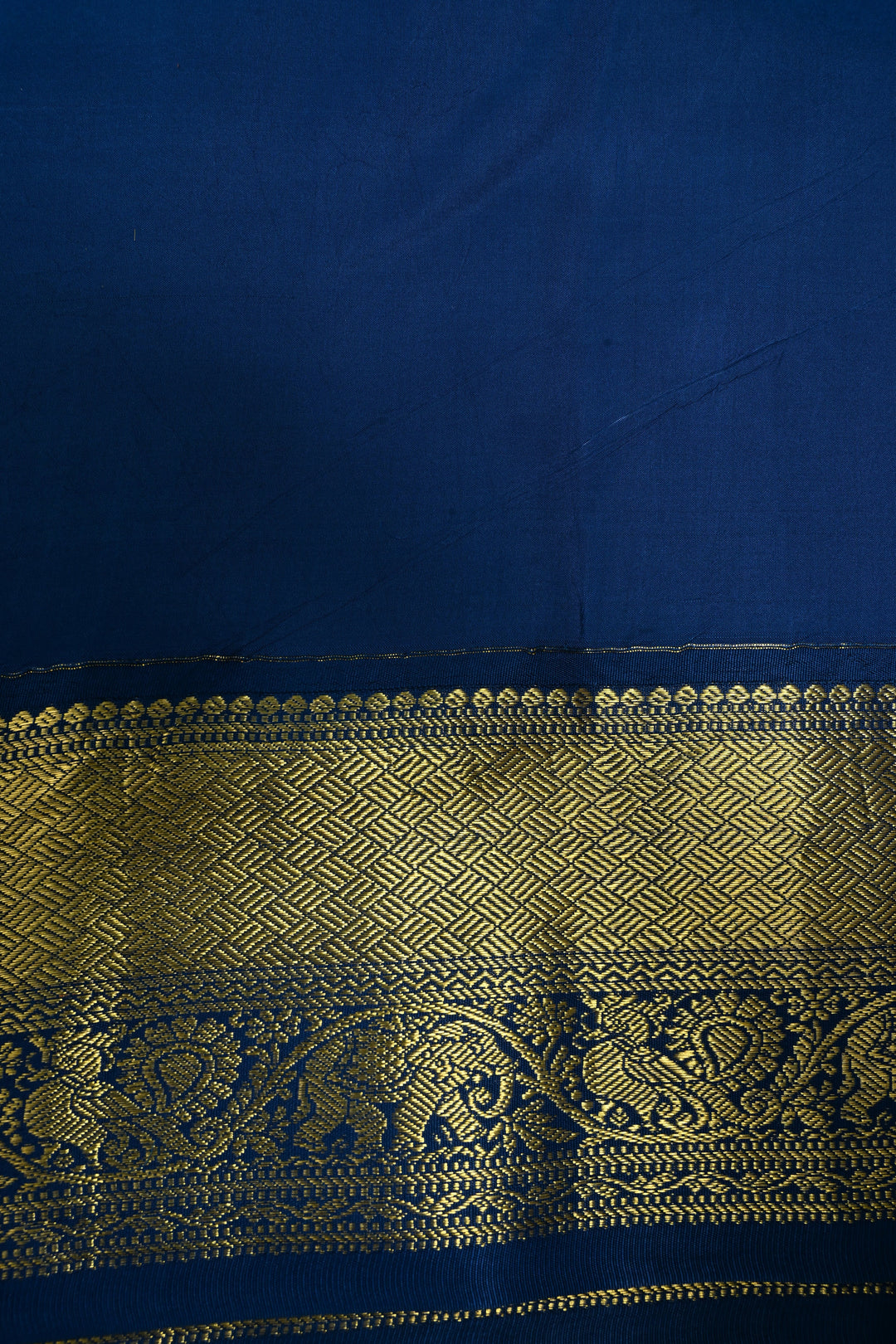 Peacock and Floral Theme : Purple Authentic Pen Kalamkari Handpainted on Pure Kanjivaram Silk Saree with Contrast Zari Border | SILK MARK CERTIFIED | SHOBITAM