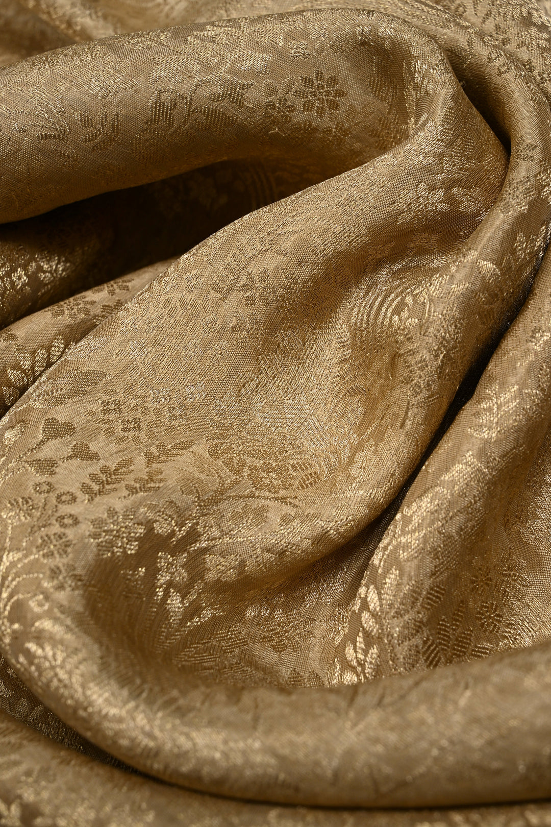 Champagne Mysore Silk Saree with Zari Brocade and Zari Border | SILK MARK CERTIFIED | SHOBITAM