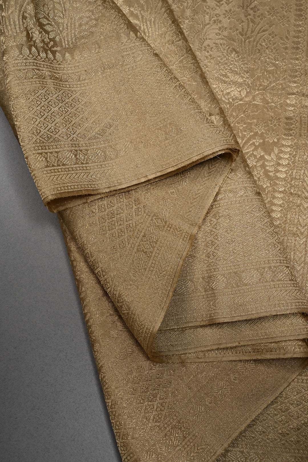 Champagne Mysore Silk Saree with Zari Brocade and Zari Border | SILK MARK CERTIFIED | SHOBITAM