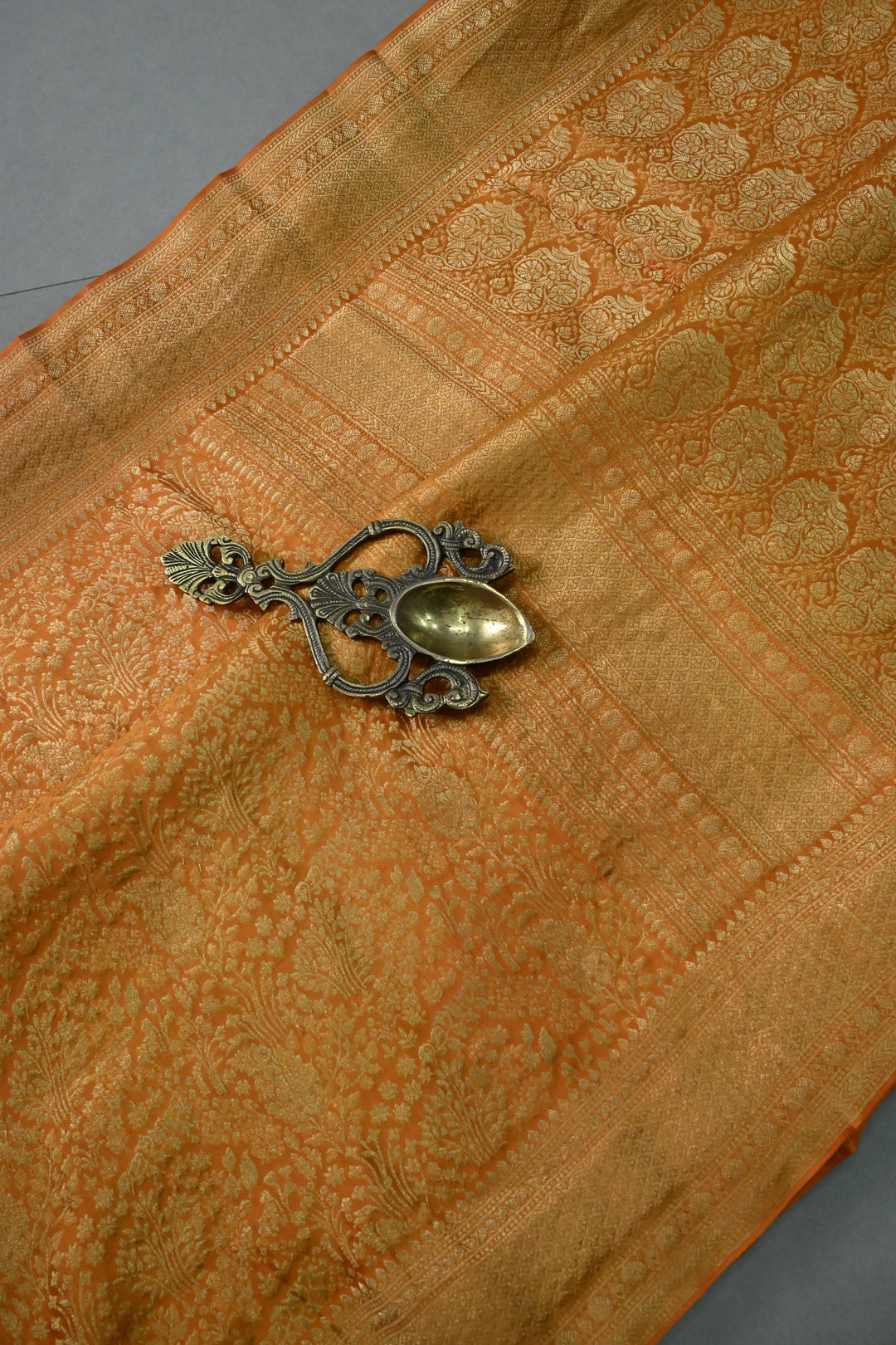 Mustard Yellow Mysore Silk Saree with Floral Zari Brocade and Zari Border | SILK MARK CERTIFIED | SHOBITAM
