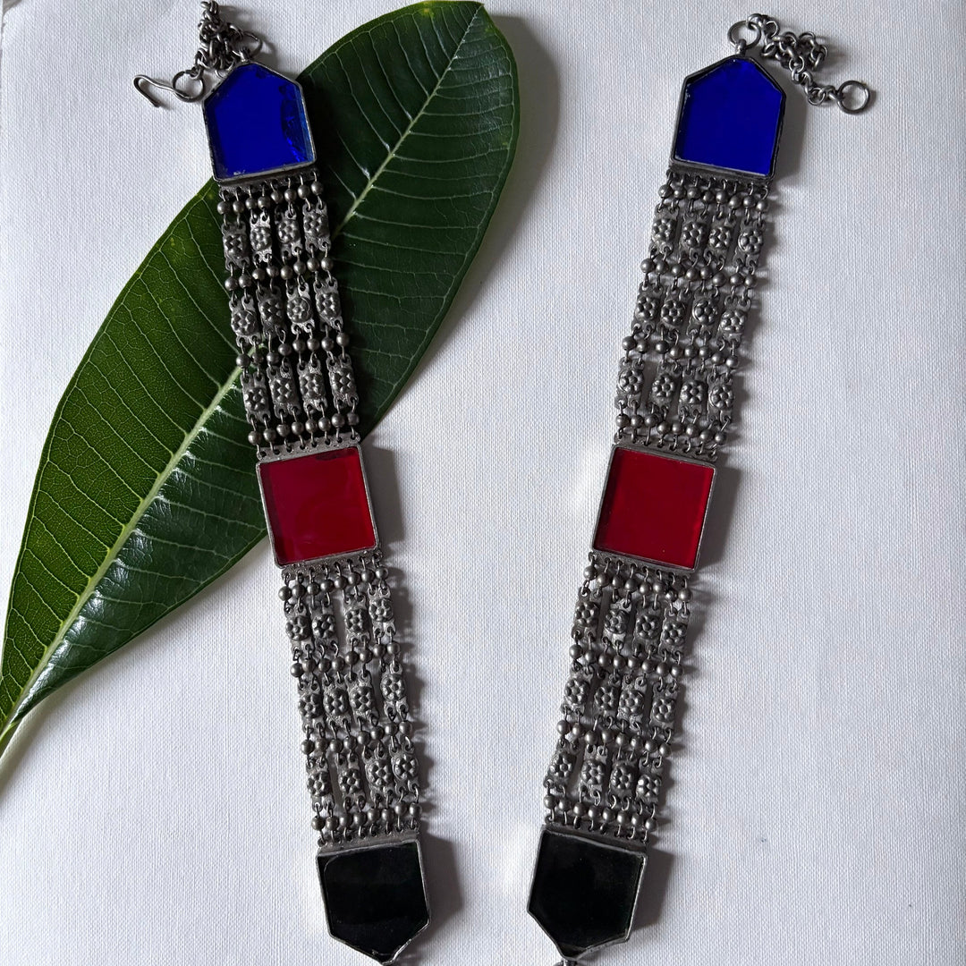 Jaiselmeri Glasswork Haar Necklace | SHOBITAM