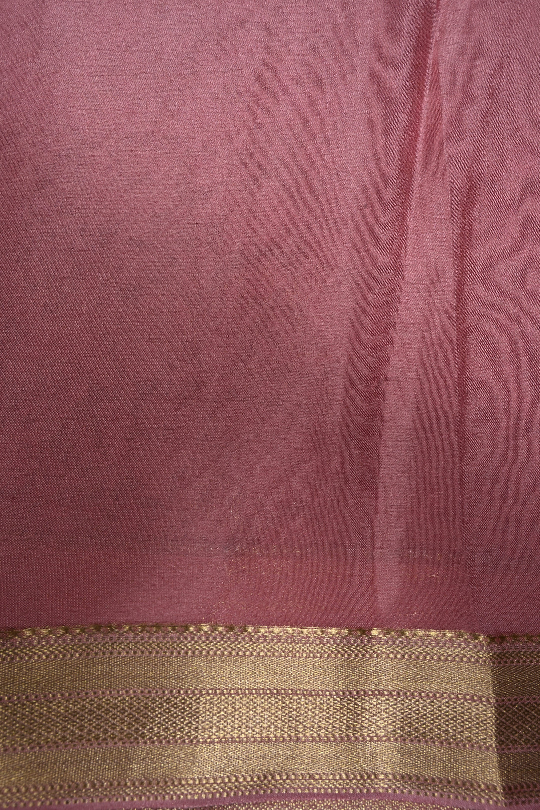 Rose Pink Mysore Silk Saree with Vanasingaram Brocade Jaal and Minimal Zari Border | SILK MARK CERTIFIED | SHOBITAM