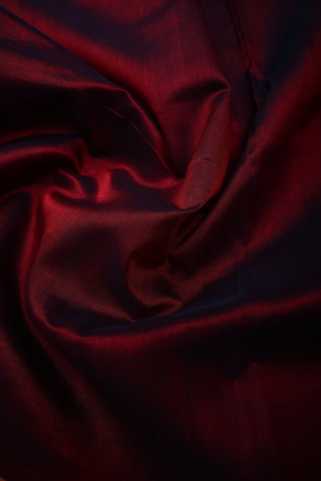 Maroon 9 Yards Madisar Silk Cotton Saree with Contrast Minimal Zari Border ,No Blouse Piece