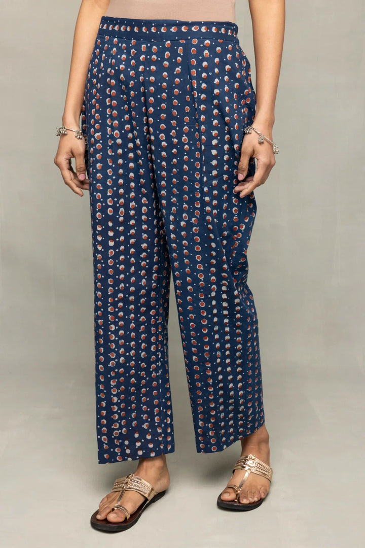 Indigo Hand Block Printed Kurta Set with Dupatta  | SHOBITAM