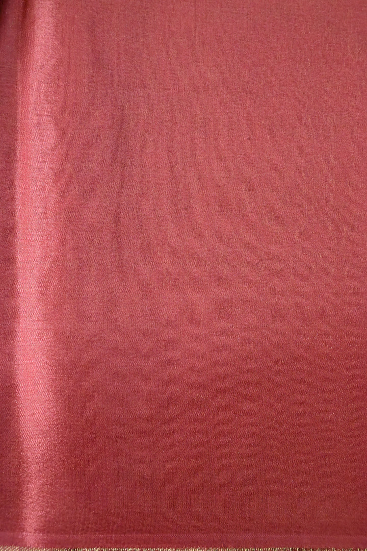 Light Rose Pink Mysore Silk Saree with Floral Zari Brocade Jaal and Zari Border | SILK MARK CERTIFIED | SHOBITAM
