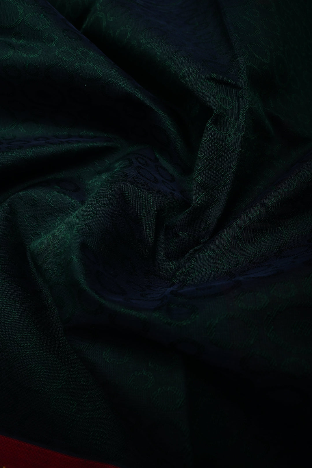 Green-Blue Dual Tone 9 Yards Madisar Silk Cotton Saree with Self Brocade and Contrast Border ,No Blouse Piece