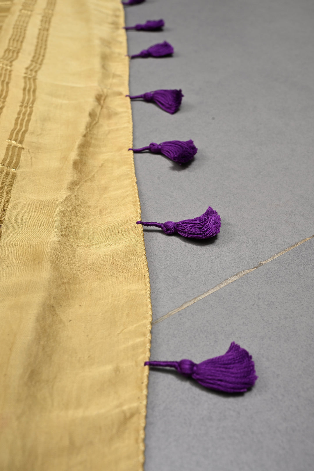 Tikki Work on Ajrakh Shibori Handcrafted Jugalbandi Saree in Purple Modal Silk  | SHOBITAM