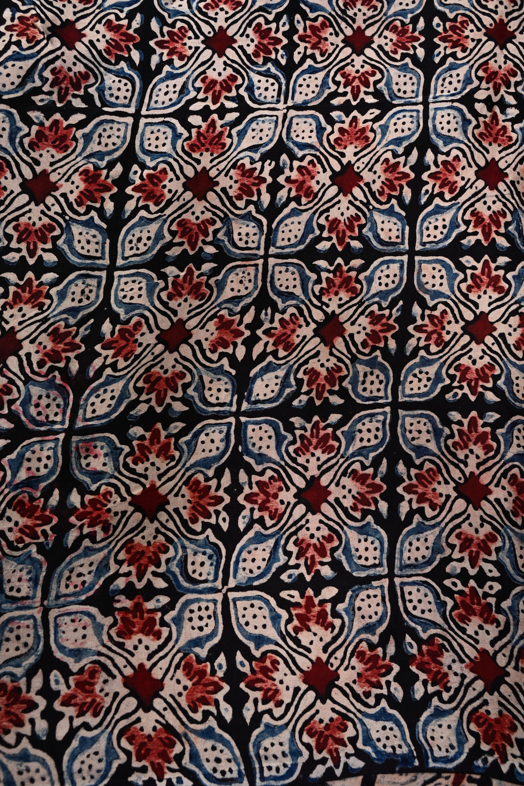 Black Authentic Hand Block Print on Modal Silk Saree with Hand Embellished Tikki work and Minimal Border | SHOBITAM