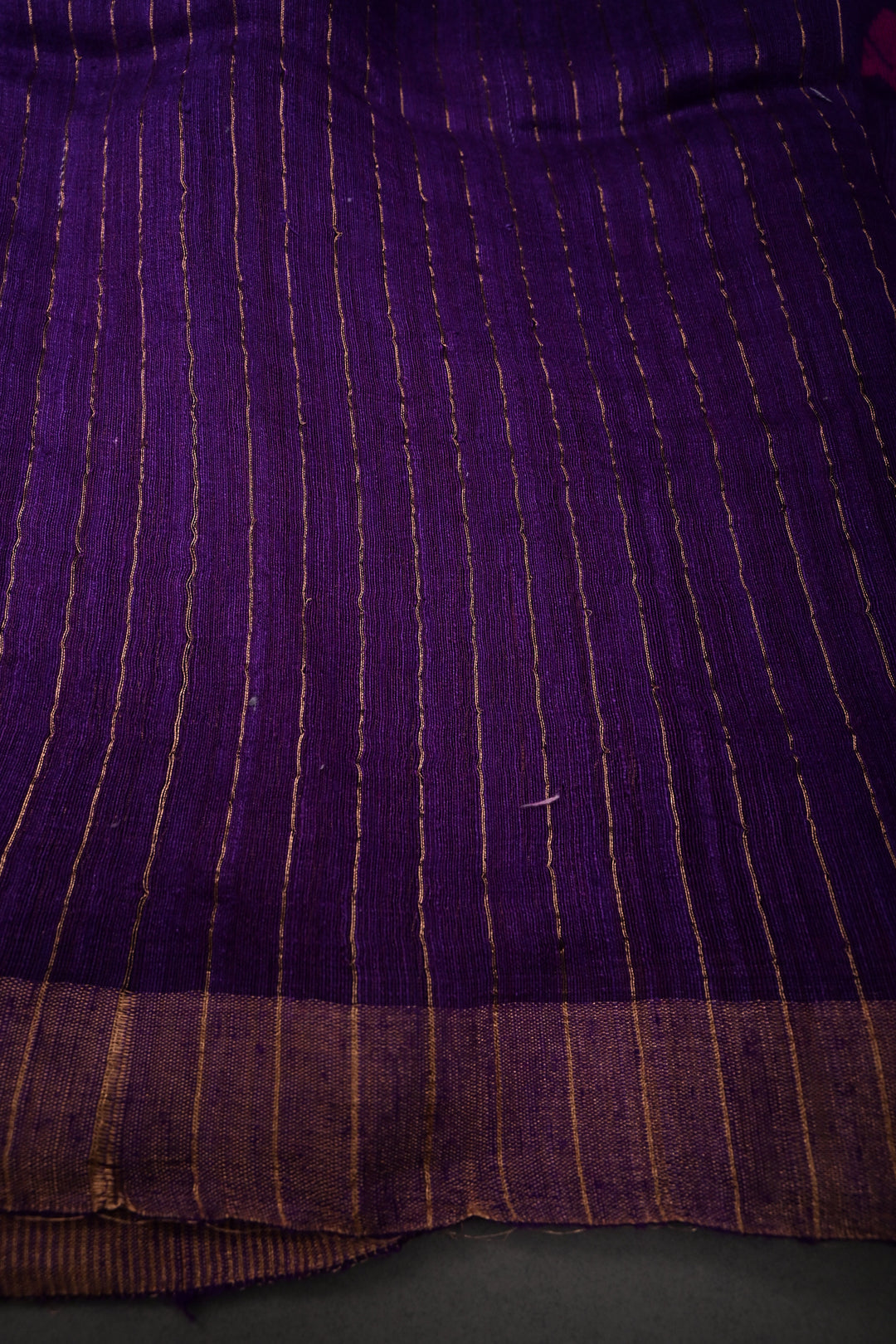 Deep Purple Matka Silk Saree with Jamdani Meenakari Weaving Buttas and Antique Zari Border | SILK MARK CERTIFIED | SHOBITAM