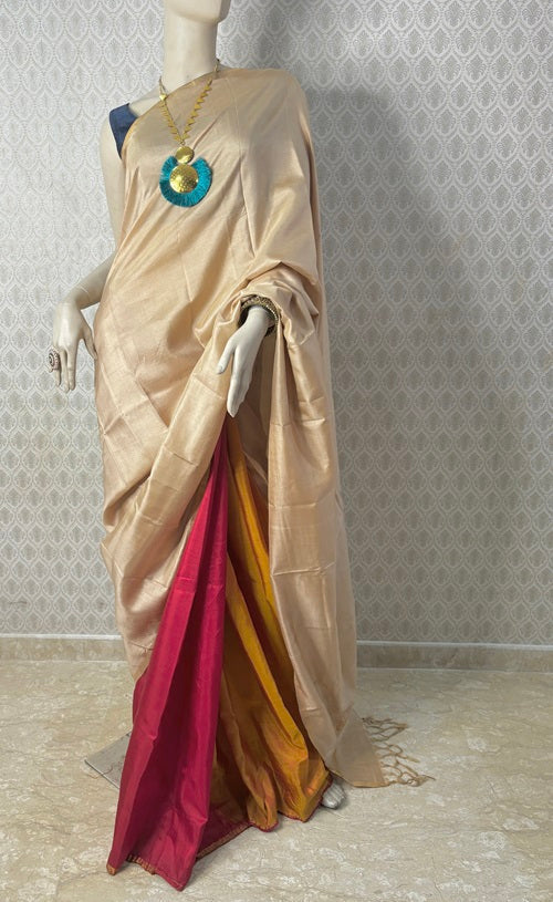 Haldi Kumkum Chandan- Handmade Uppada Silk Saree | SILK MARK CERTIFIED | SHOBITAM