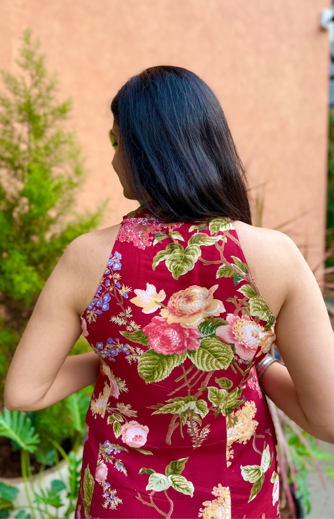 MERLOT Red Cotton Floral Printed Kurta Set Of 2