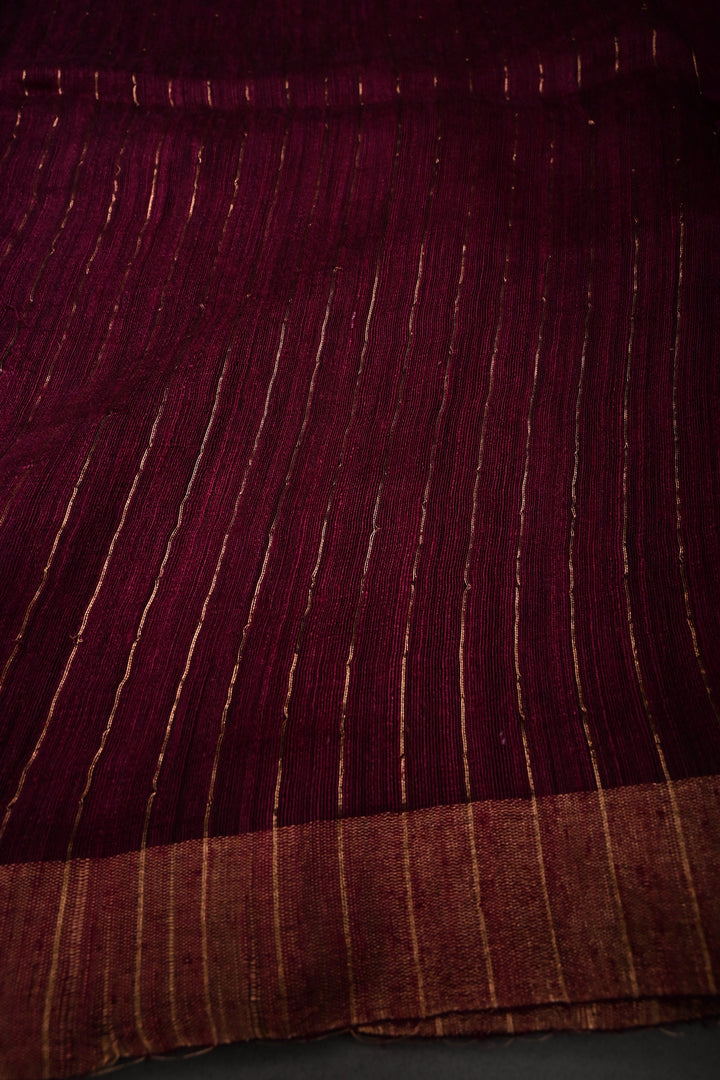 Magenta Matka Silk Saree with Jamdani Meenakari Weaving Buttas and Tissue Zari Border | SILK MARK CERTIFIED | SHOBITAM