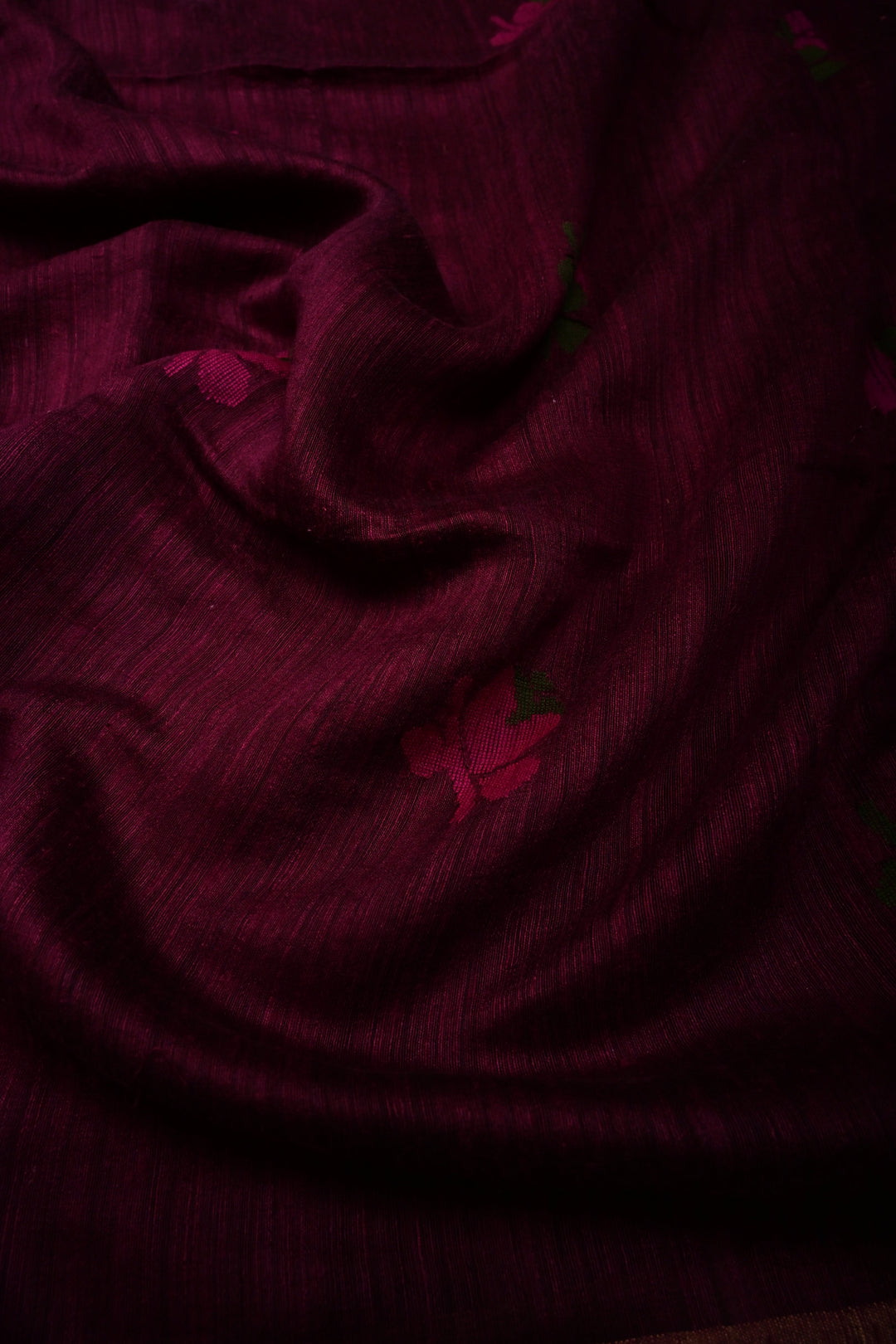 Magenta Matka Silk Saree with Jamdani Meenakari Weaving Buttas and Tissue Zari Border | SILK MARK CERTIFIED | SHOBITAM