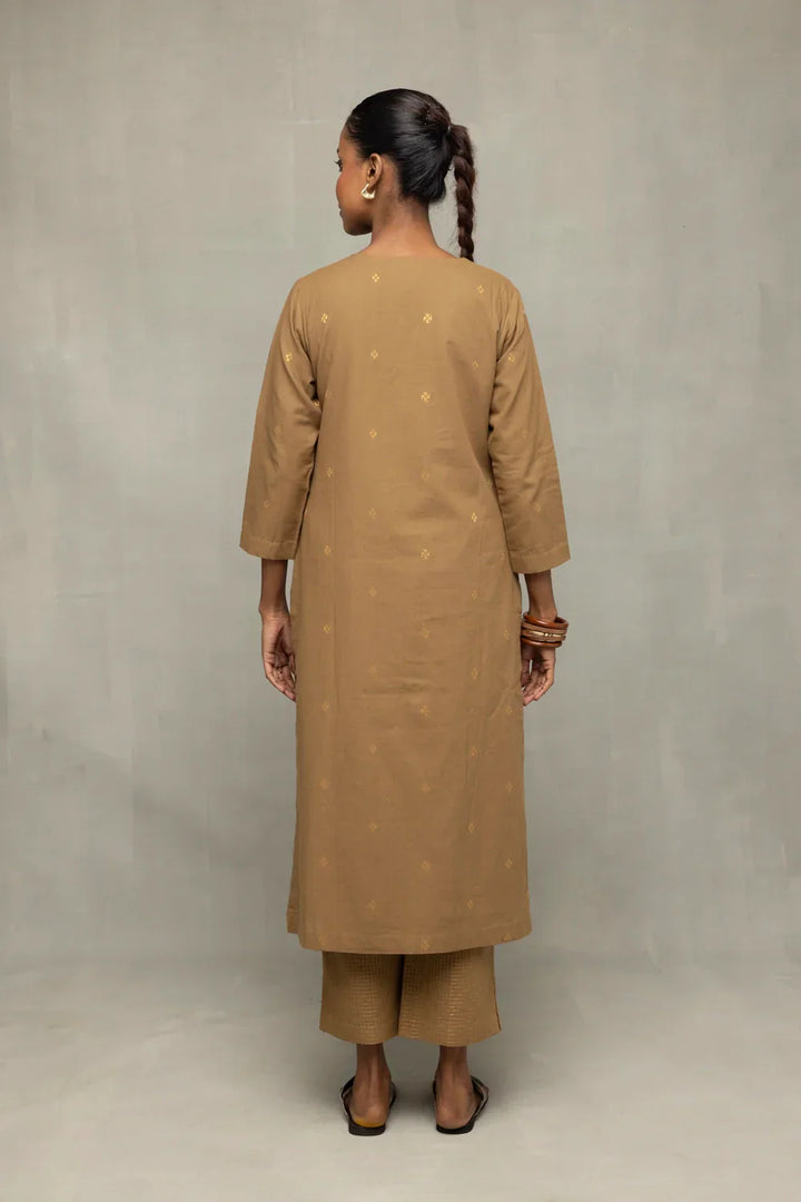 Damp Sand Kurta Set with Dupatta | SHOBITAM