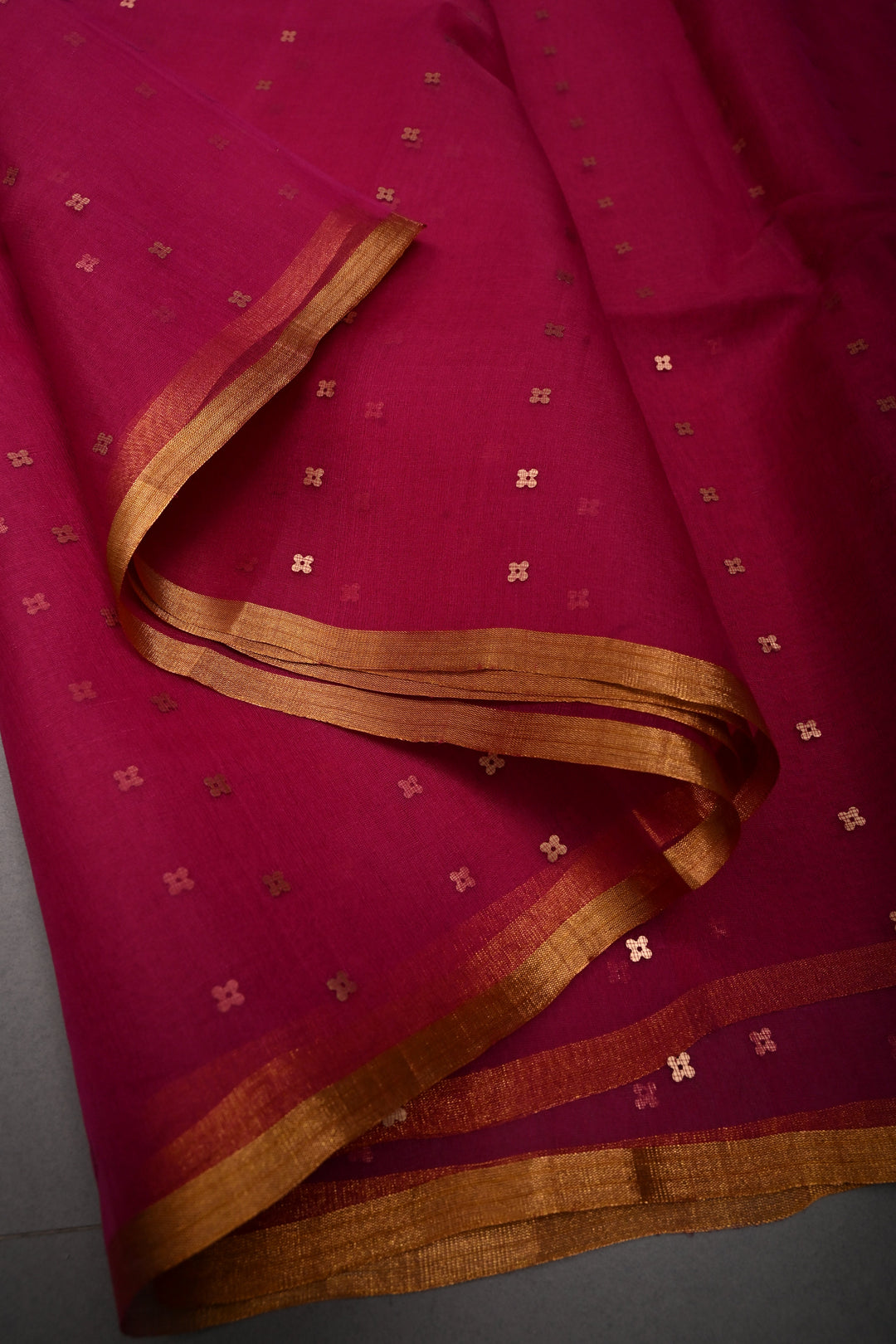Rani Pink Muslin Silk Saree with Pocket Sequins and Paithani Style Pallu | SILK MARK CERTIFIED | SHOBITAM