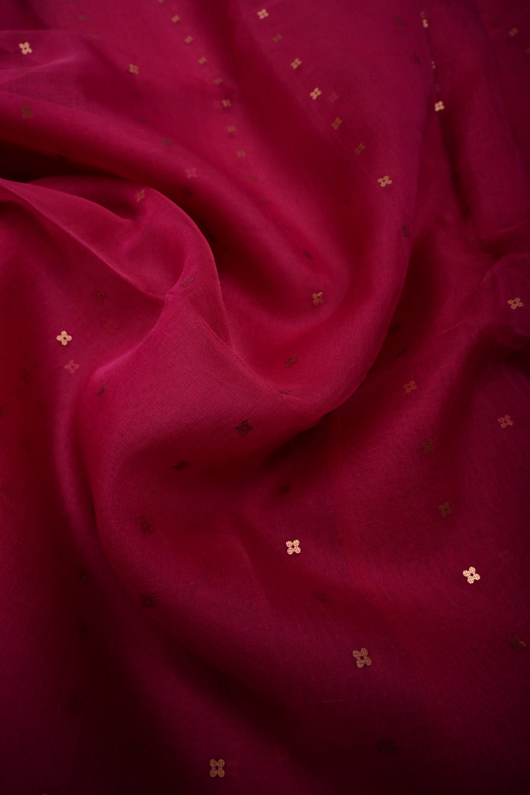 Rani Pink Muslin Silk Saree with Pocket Sequins and Paithani Style Pallu | SILK MARK CERTIFIED | SHOBITAM