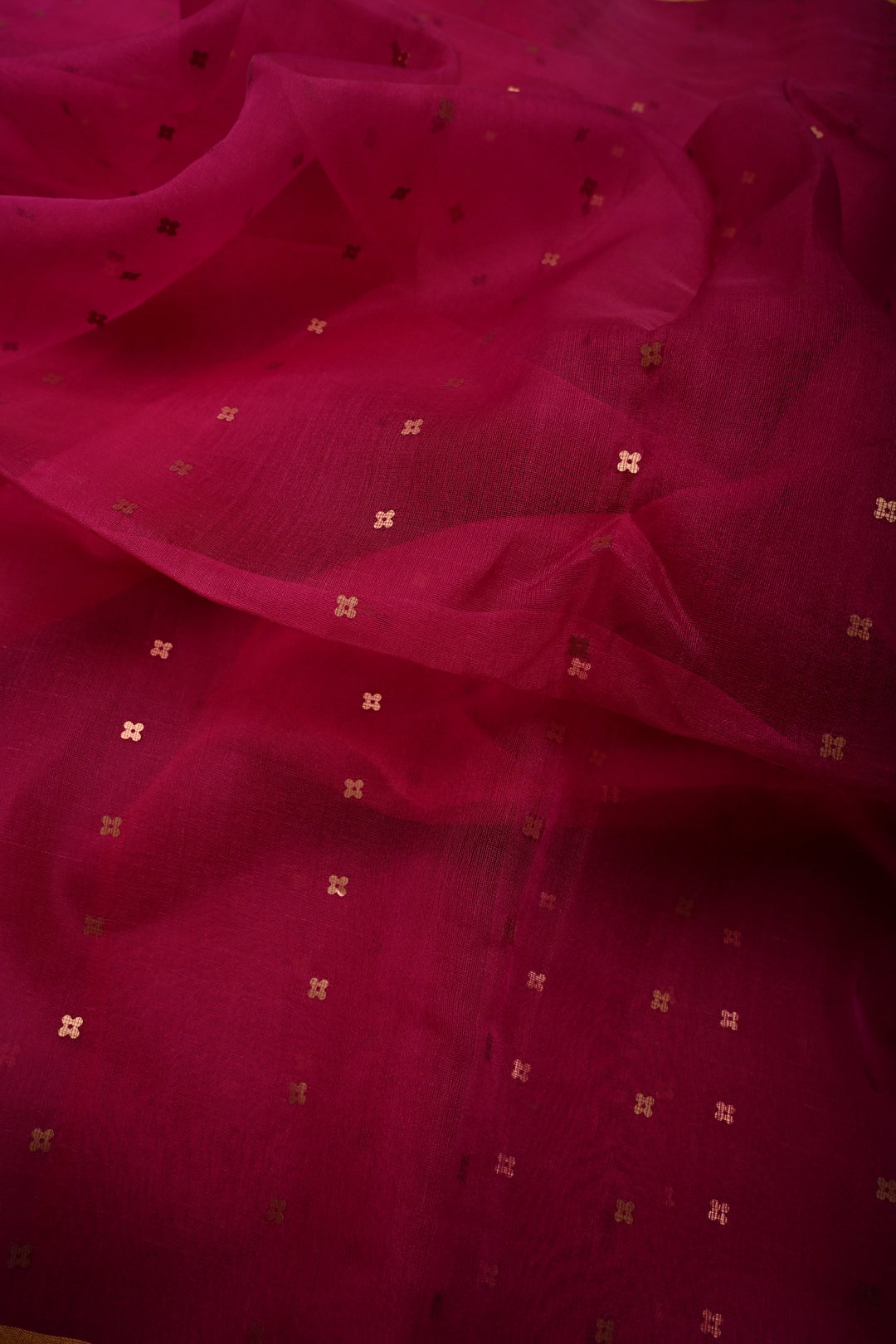 Rani Pink Muslin Silk Saree with Pocket Sequins and Paithani Style Pallu | SILK MARK CERTIFIED | SHOBITAM