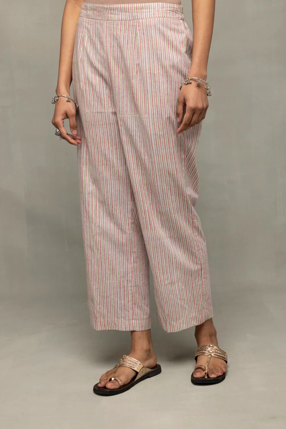 Salmon and Frost Block Printed Kurta Set with Dupatta | SHOBITAM