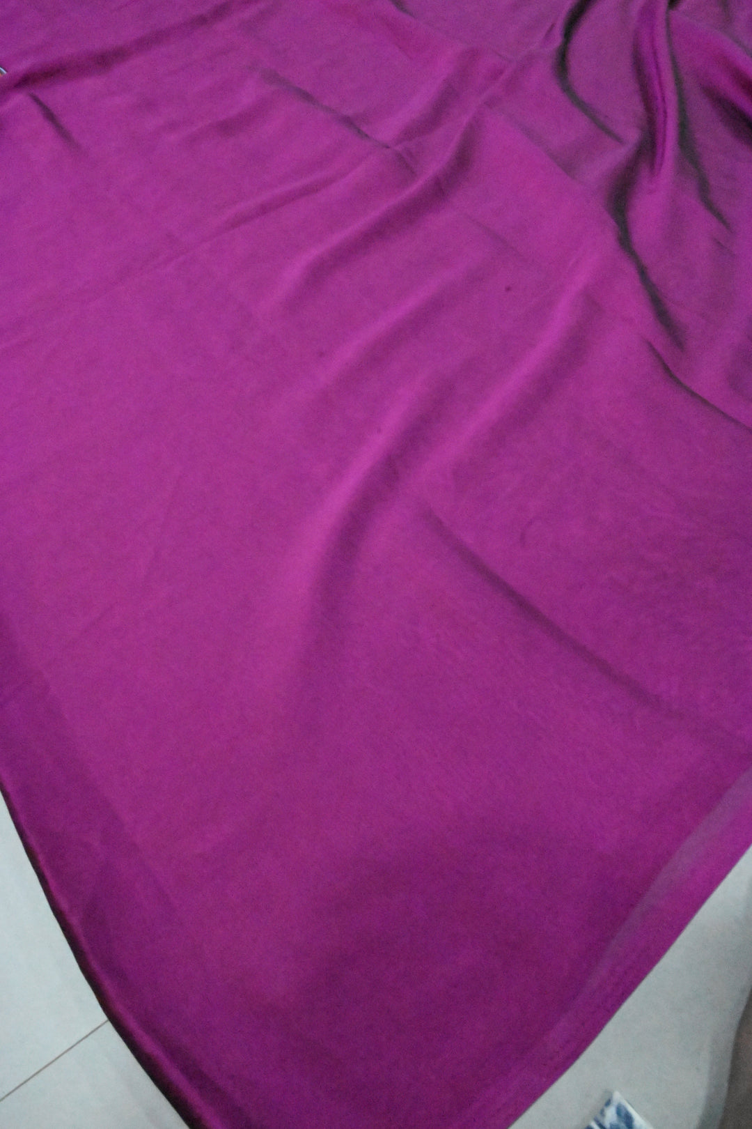 Magenta Madhubani Machli Handpainting on Shimmer Georgette Saree, No Blouse Piece | SHOBITAM