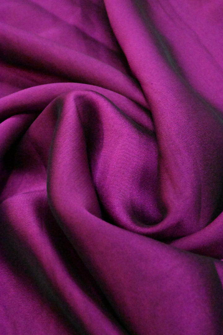 Magenta Madhubani Machli Handpainting on Shimmer Georgette Saree, No Blouse Piece | SHOBITAM