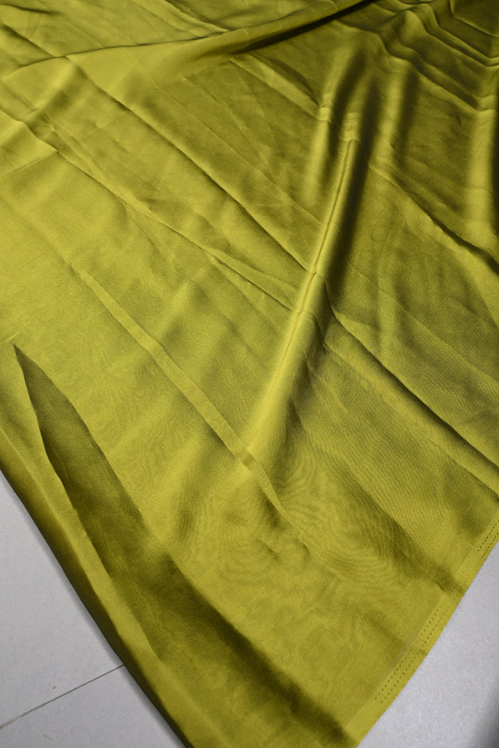 Mehendi Green Butterfly Enchanted Branch Handpainting on Shimmer Georgette Saree, No Blouse Piece