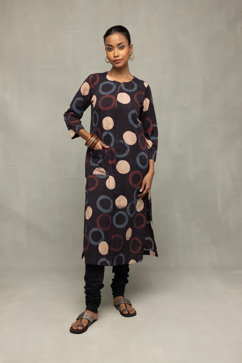 Black Ajrakh Print Kurta | SHOBITAM