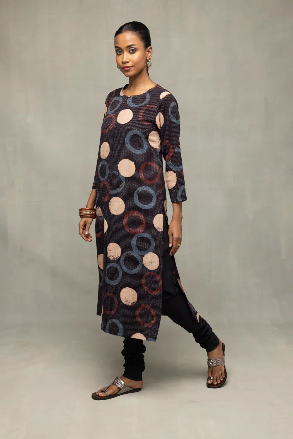 Black Ajrakh Print Kurta | SHOBITAM