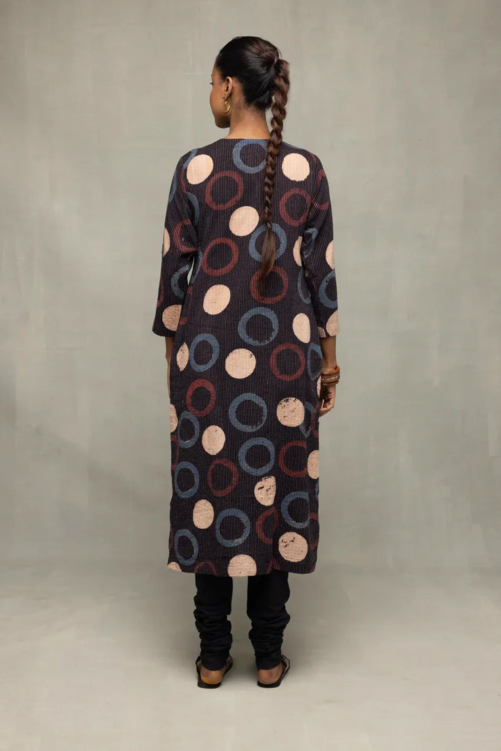 Black Ajrakh Print Kurta | SHOBITAM
