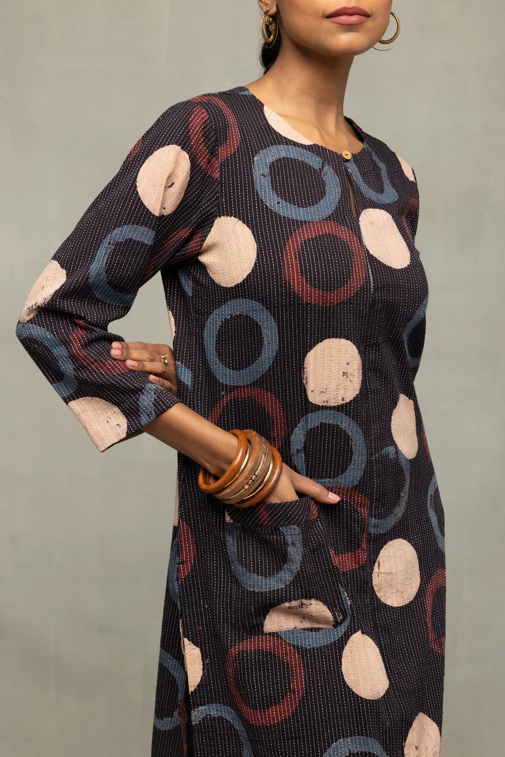 Black Ajrakh Print Kurta | SHOBITAM