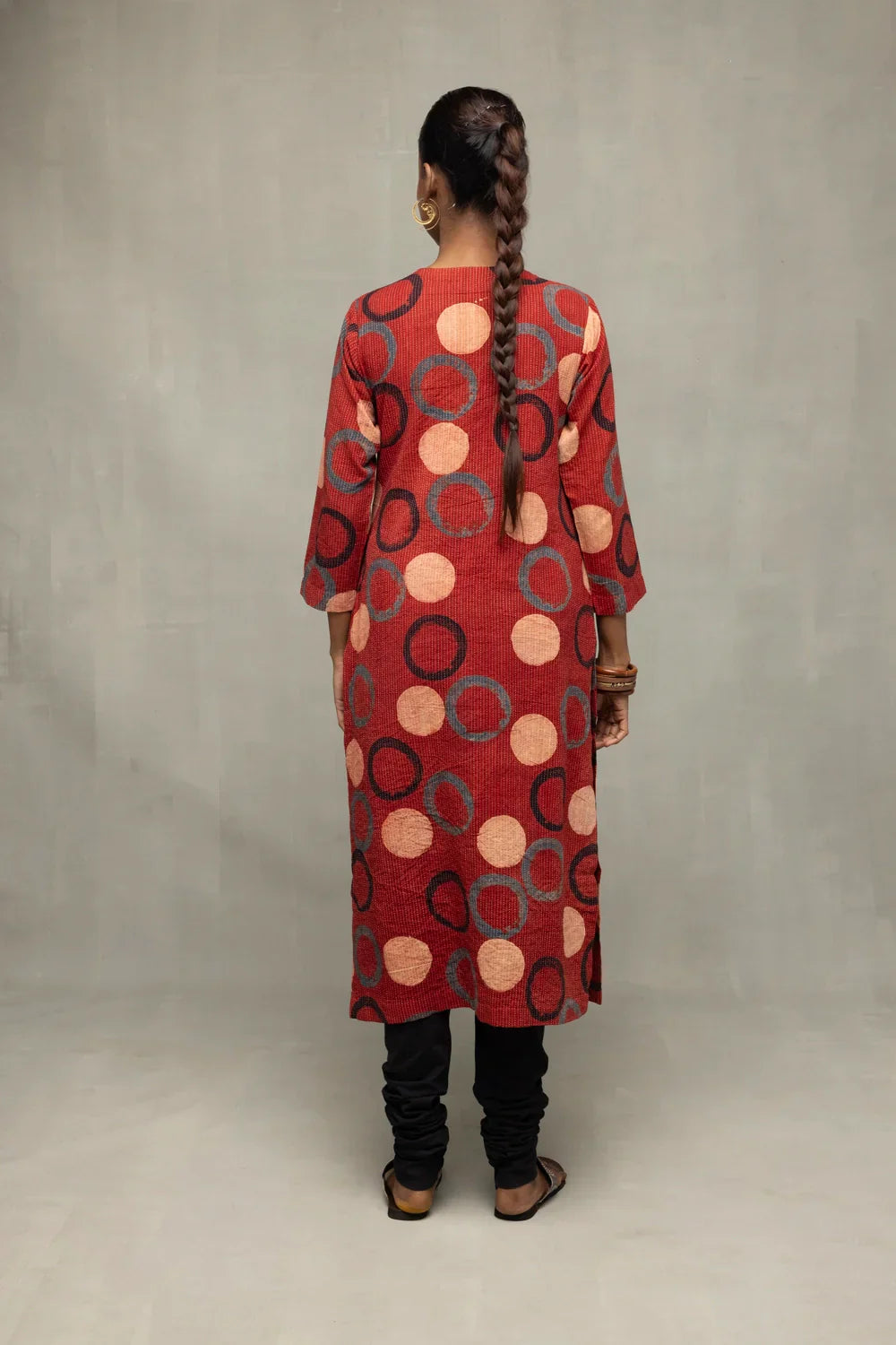 Red Ajrakh Print Kurta | SHOBITAM