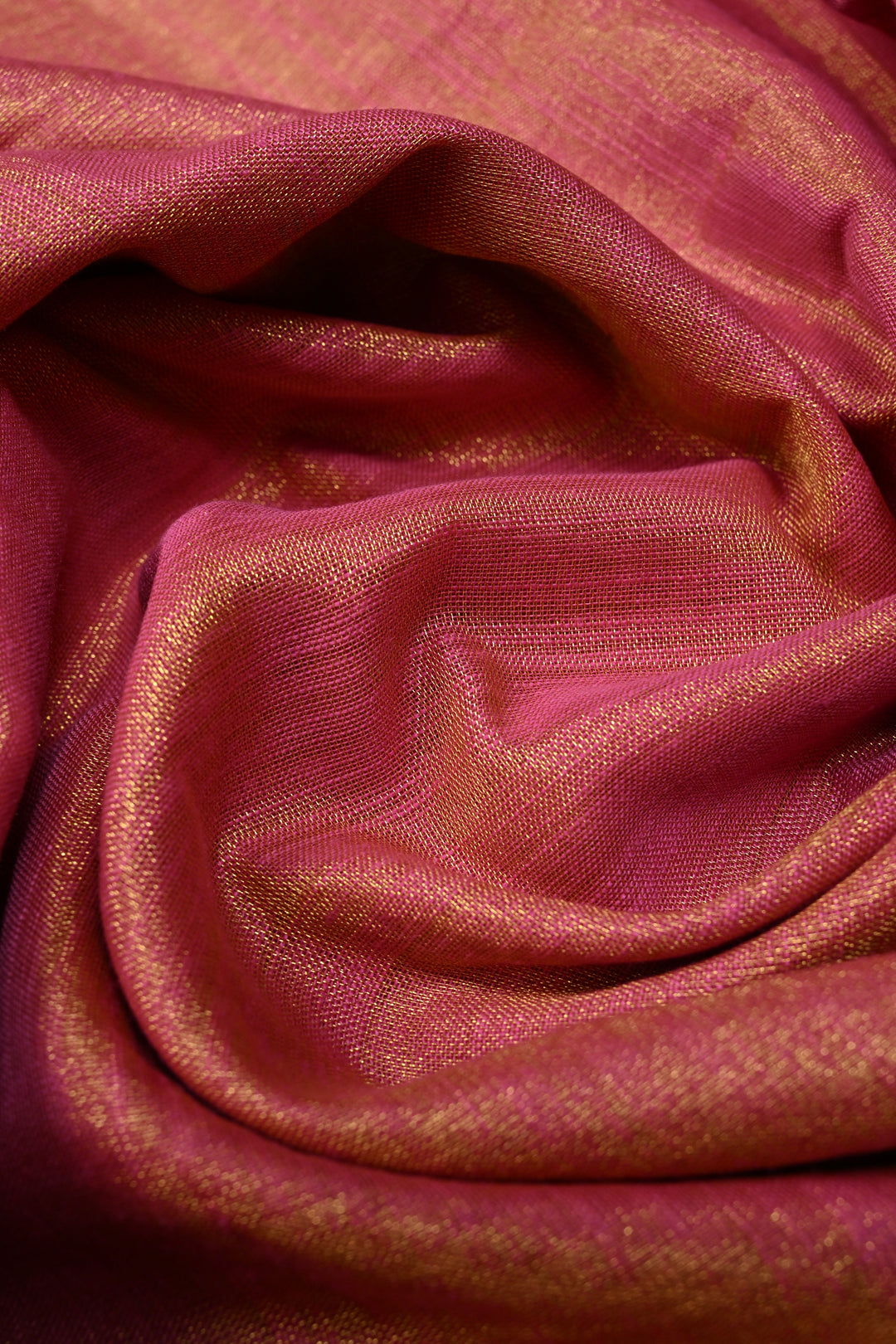 Pink-Gold Tissue by Tissue Saree with Minimal Border ,No Blouse Piece| SHOBITAM