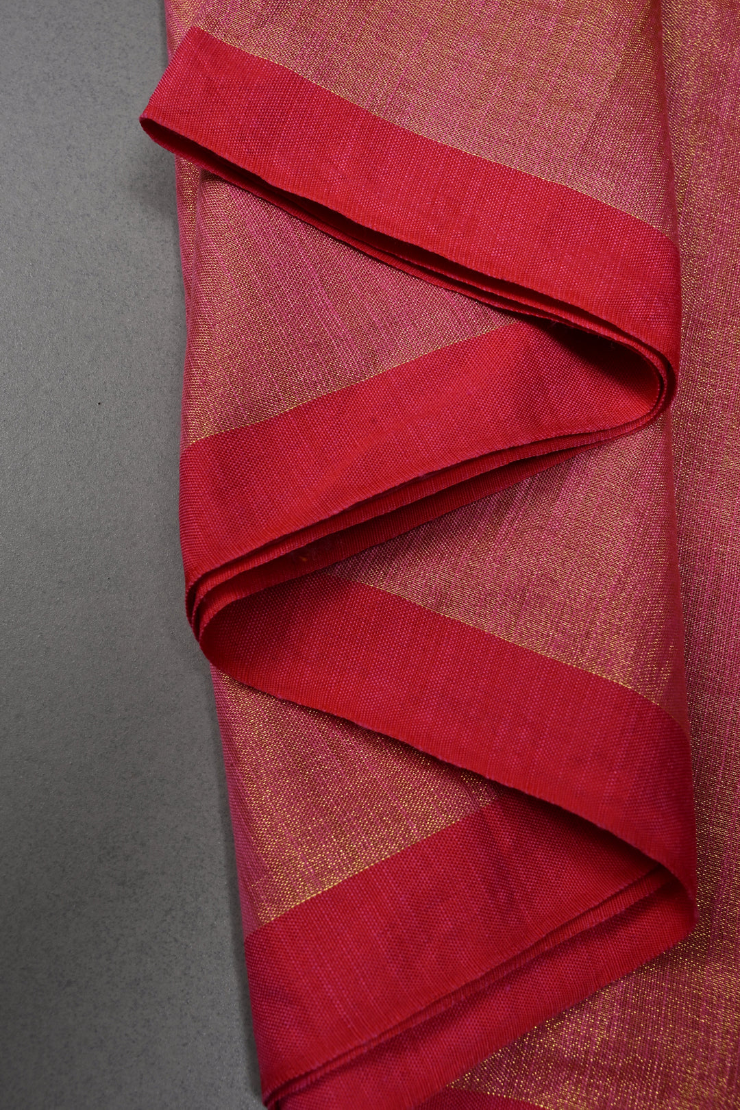 Pink-Gold Tissue by Tissue Saree with Minimal Border ,No Blouse Piece| SHOBITAM